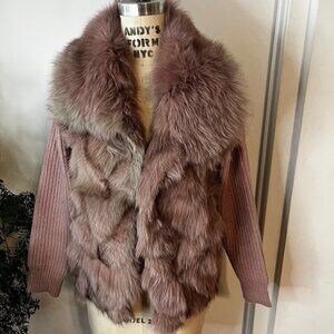Lavender and Grey Real Fur Jacket  Size Small ** Please See Description**